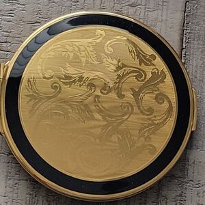 Vintage STRATTON  1970s Golden  Double Compact Mirror,Made In England